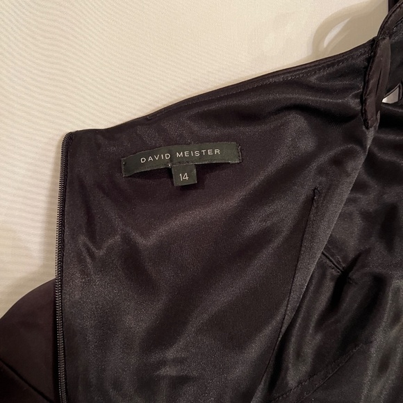 David Meister Cold Shoulder Cocktail Dress Black Sz14 - Picture 9 of 14